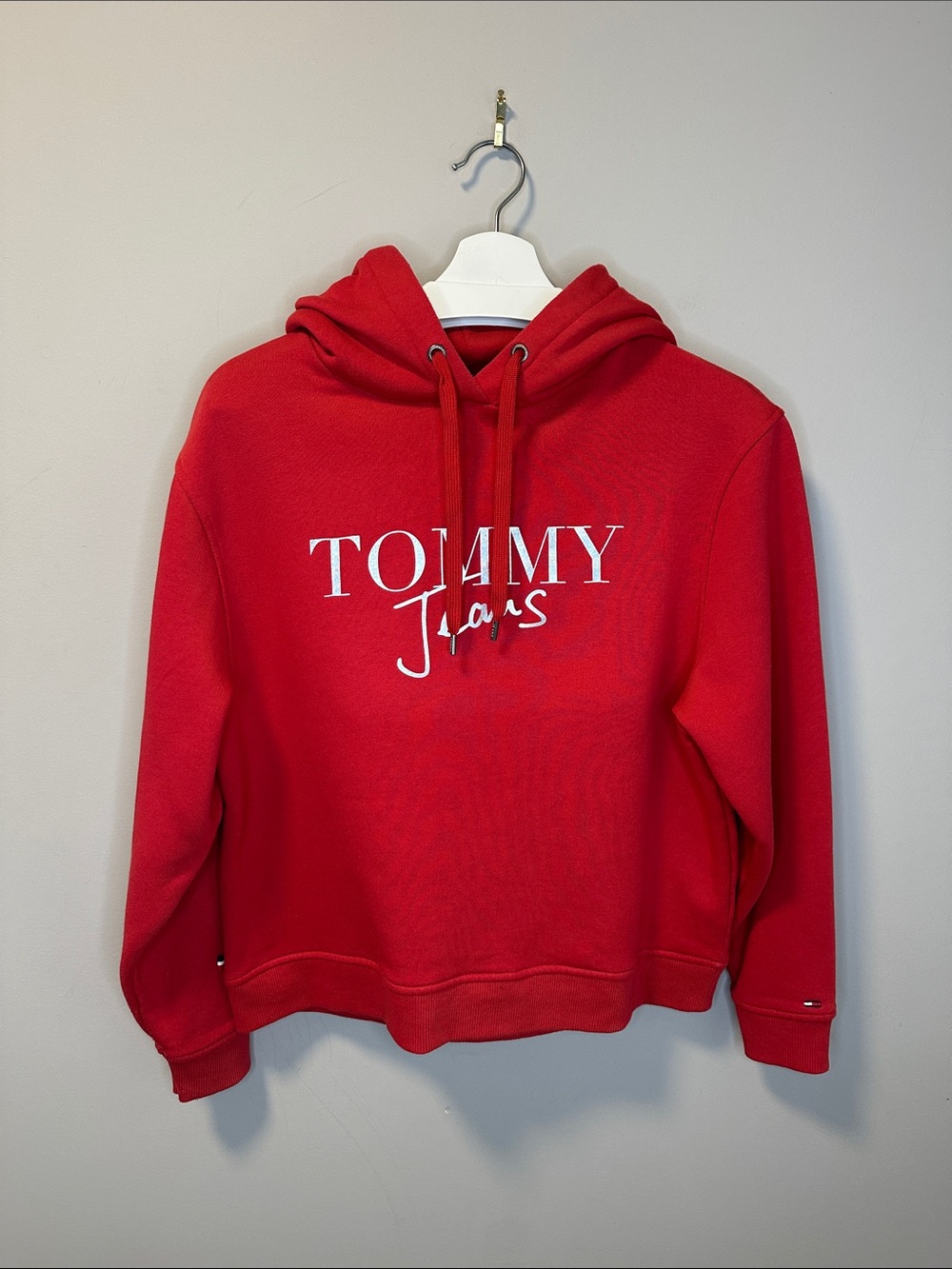 Tommy Hilfiger Red Logo Pullover Hoodie Sweater